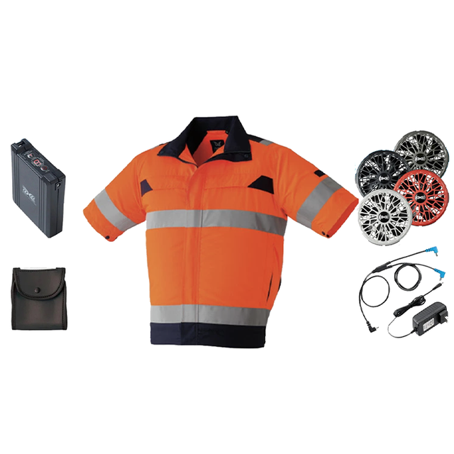 AC Hi-Vis Short Sleeve Jacket 14.4V Complete System